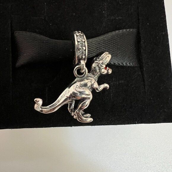 T-Rex Dinosaur S925 Sterling Silver, Pandora Moments Compatible Charm - Picture 9 of 10
